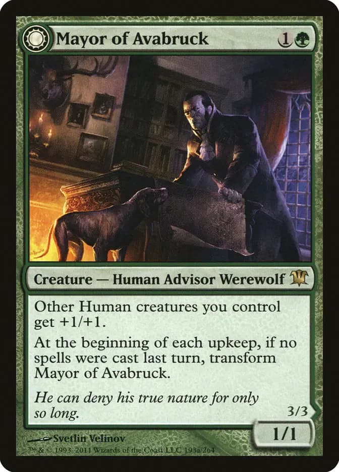 Card image of Mayor of Avabruck / Howlpack Alpha