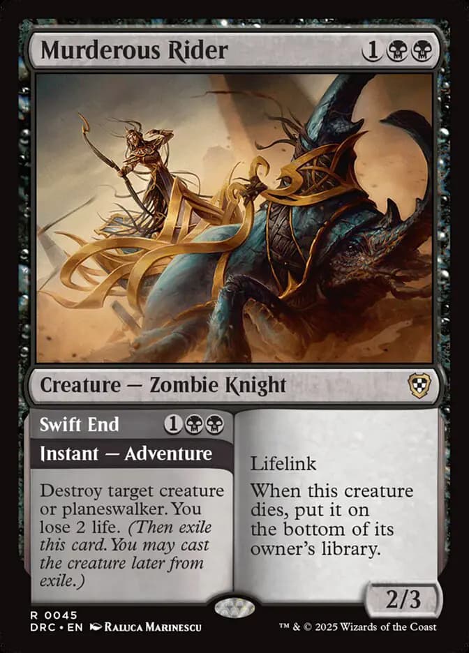 Card image of Murderous Rider / Swift End