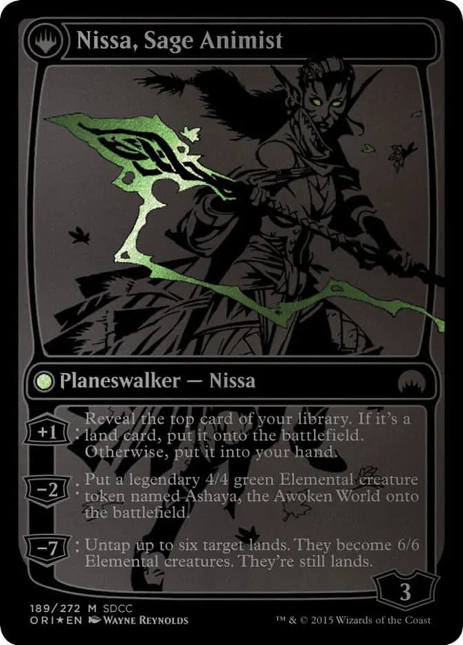Card image of Nissa, Vastwood Seer / Nissa, Sage Animist