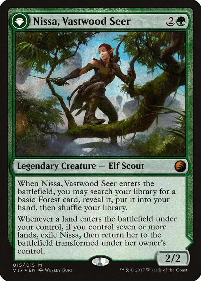Card image of Nissa, Vastwood Seer / Nissa, Sage Animist