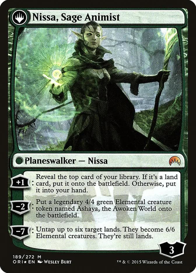 Card image of Nissa, Vastwood Seer / Nissa, Sage Animist