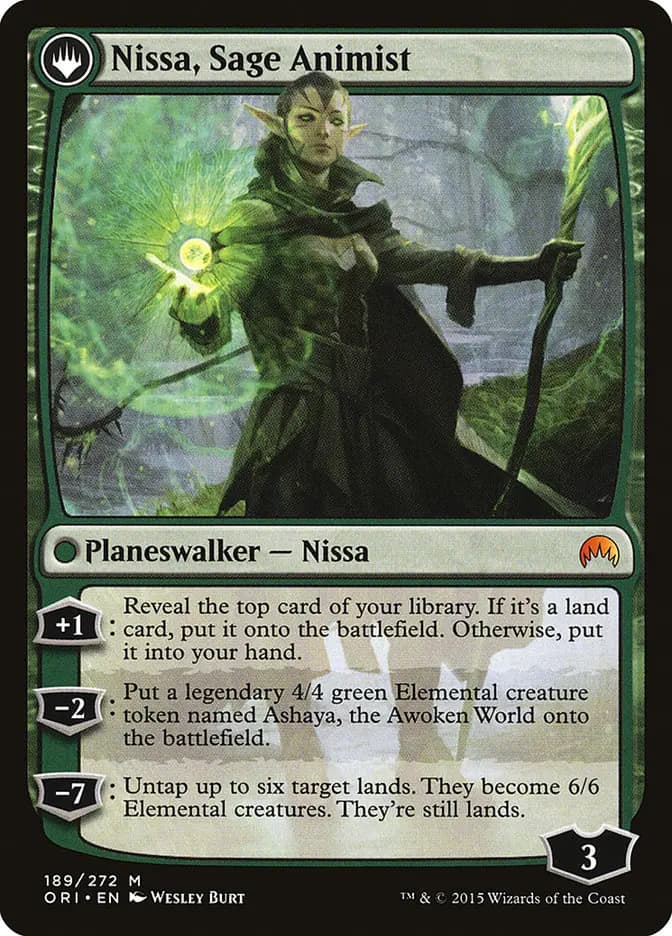 Card image of Nissa, Vastwood Seer / Nissa, Sage Animist