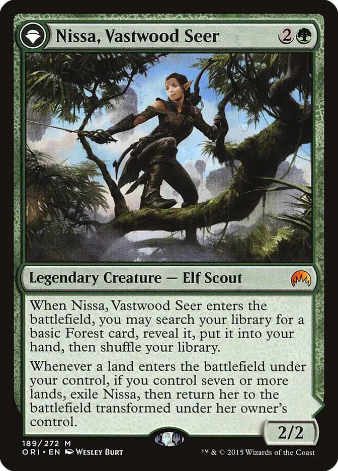 Card image of Nissa, Vastwood Seer / Nissa, Sage Animist