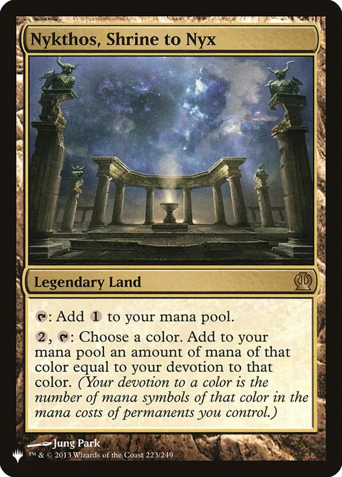 Card image of Nykthos, Shrine to Nyx