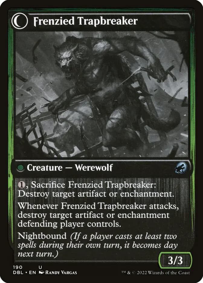 Card image of Outland Liberator / Frenzied Trapbreaker