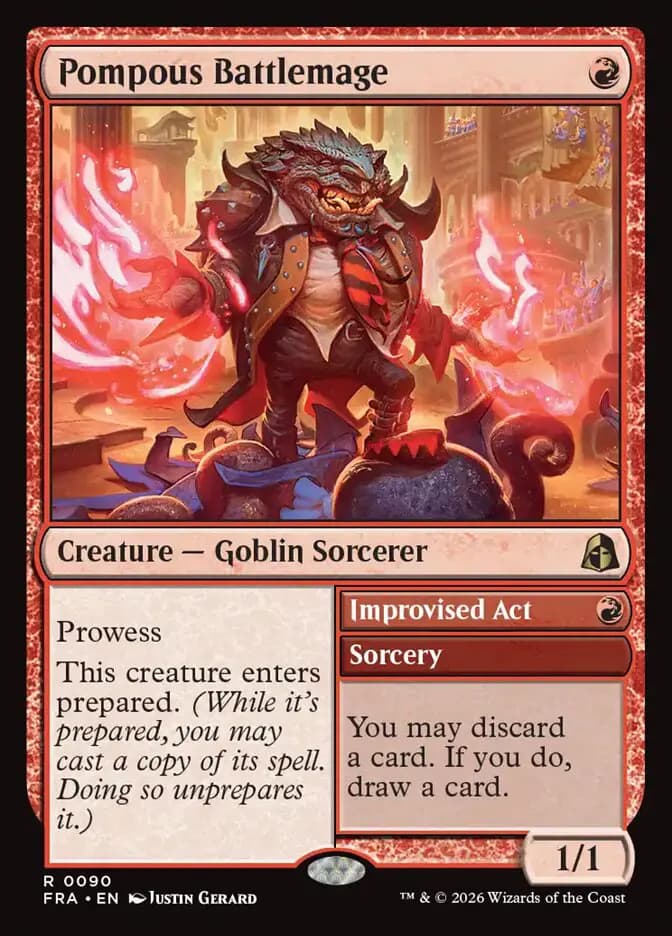 Card image of Pompous Battlemage / Improvised Act