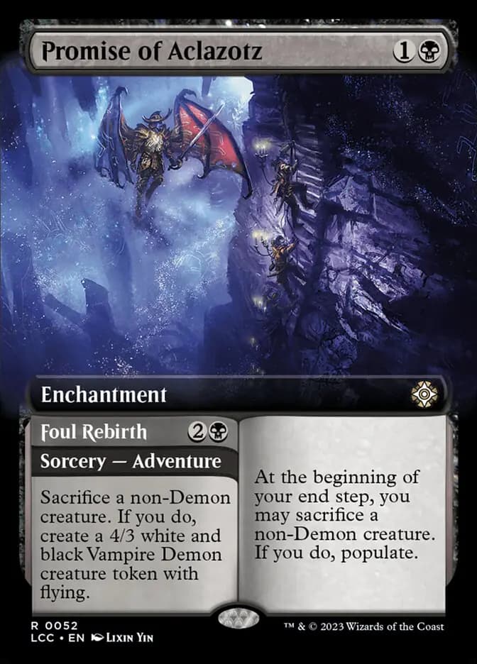 Card image of Promise of Aclazotz / Foul Rebirth