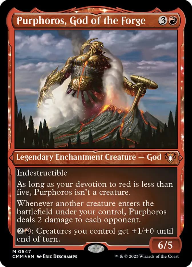 Card image of Purphoros, God of the Forge
