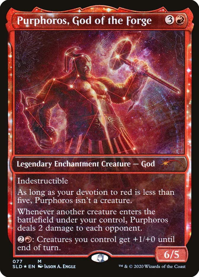 Card image of Purphoros, God of the Forge