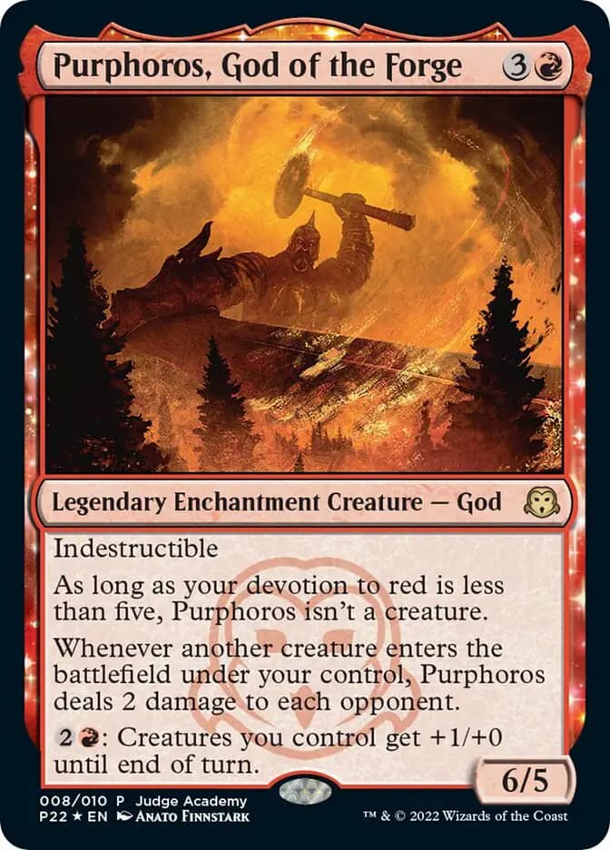 Card image of Purphoros, God of the Forge