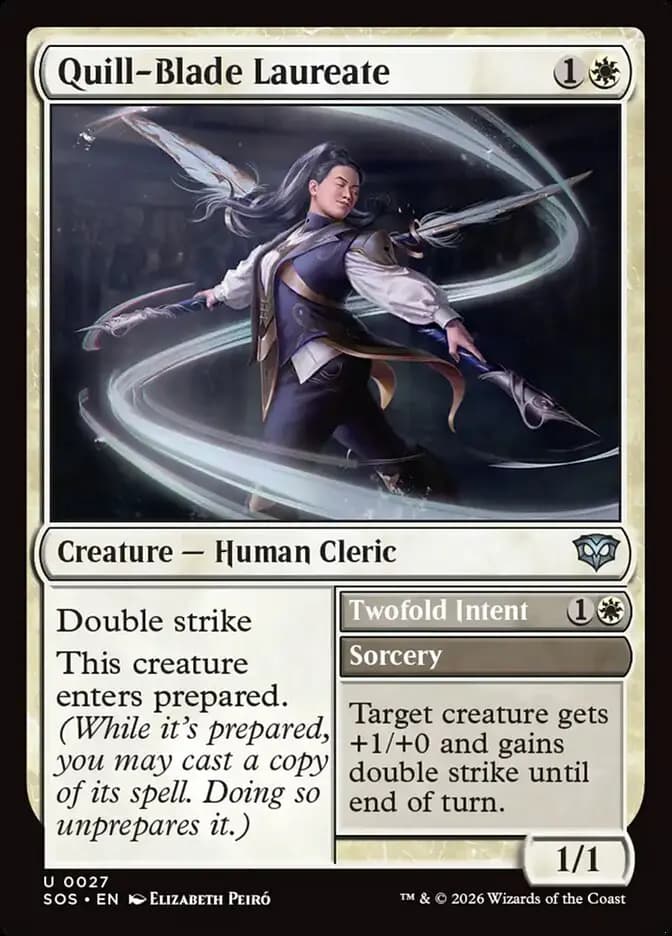 Card image of Quill-Blade Laureate / Twofold Intent