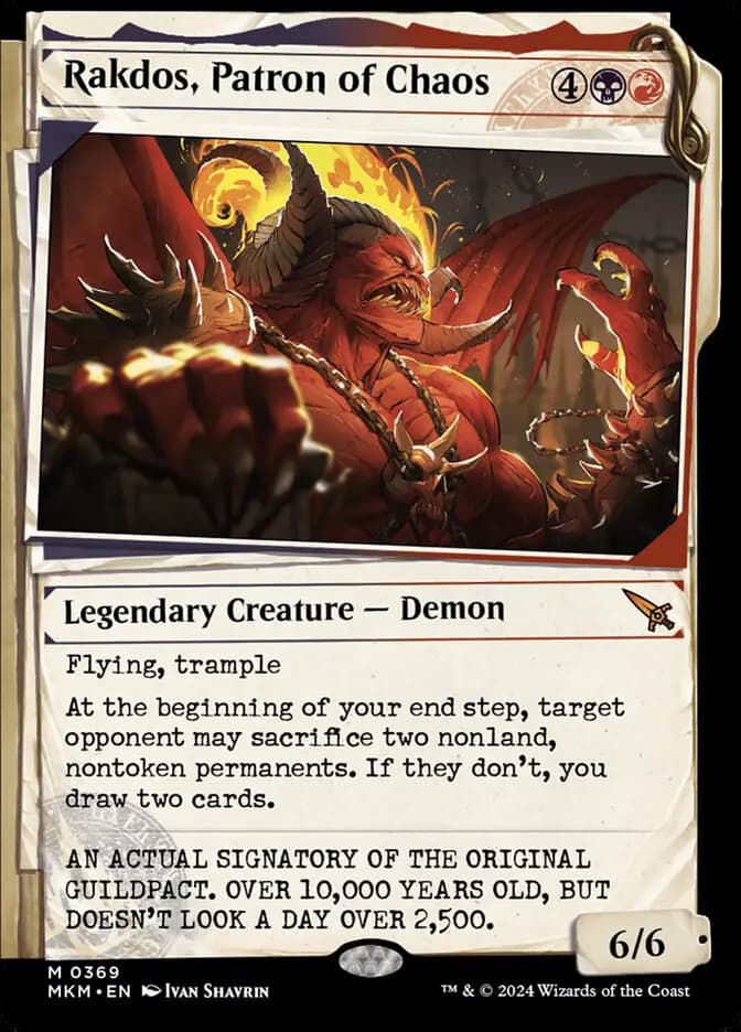 Card image of Rakdos, Patron of Chaos