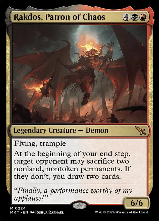 Card image of Rakdos, Patron of Chaos