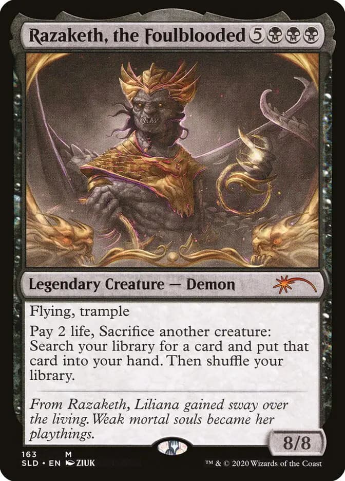 Card image of Razaketh, the Foulblooded