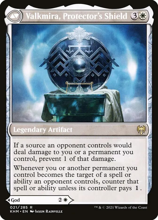 Card image of Reidane, God of the Worthy / Valkmira, Protector's Shield