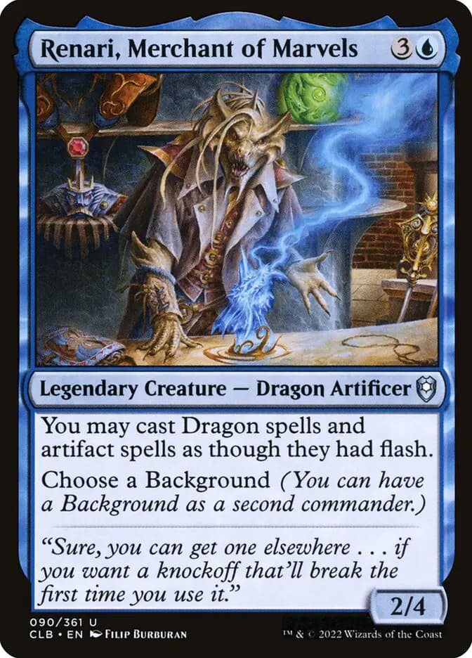 Card image of Renari, Merchant of Marvels