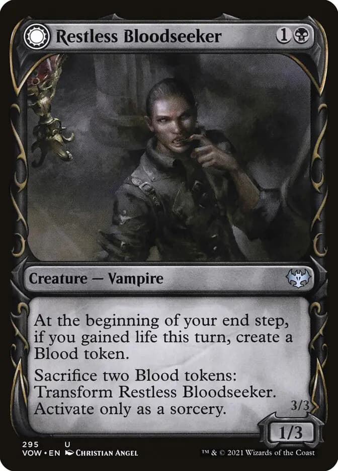 Card image of Restless Bloodseeker / Bloodsoaked Reveler