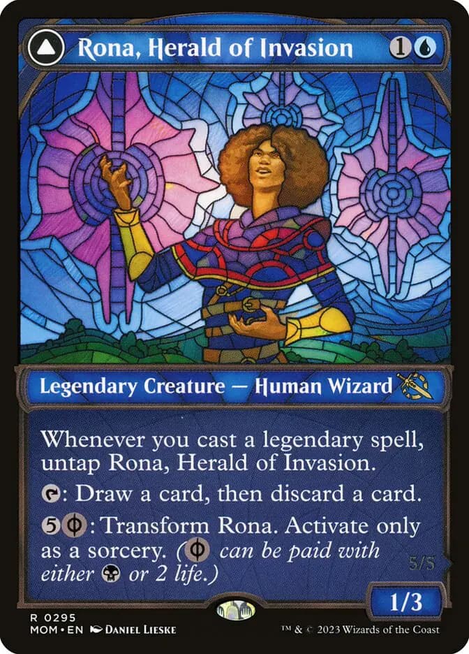 Card image of Rona, Herald of Invasion / Rona, Tolarian Obliterator