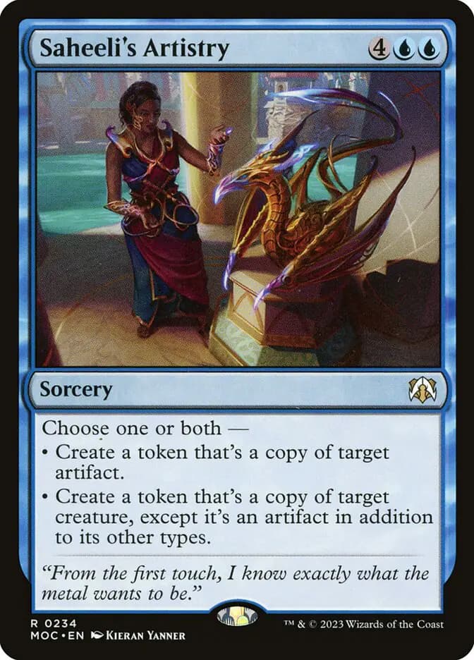 Card image of Saheeli's Artistry