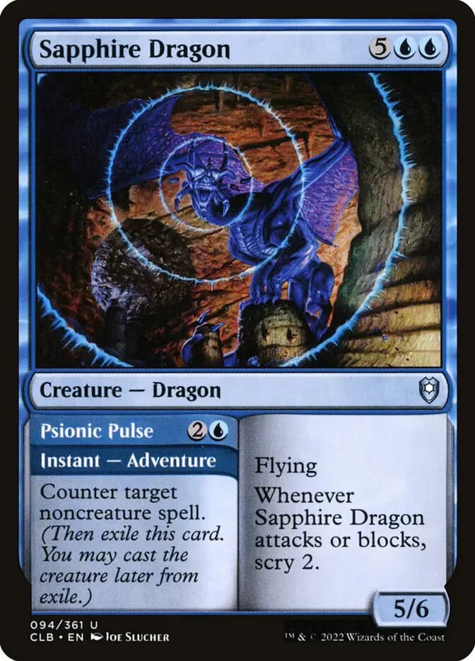 Card image of Sapphire Dragon / Psionic Pulse