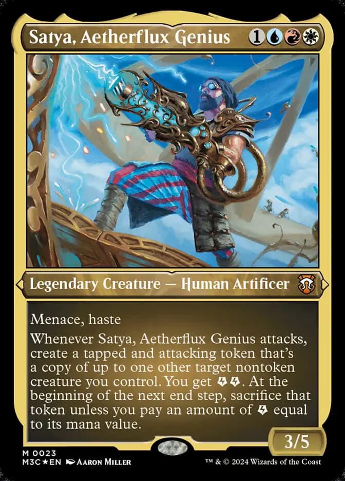 Card image of Satya, Aetherflux Genius