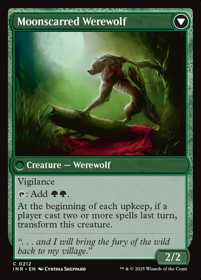 Card image of Scorned Villager / Moonscarred Werewolf