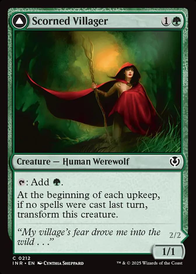 Card image of Scorned Villager / Moonscarred Werewolf