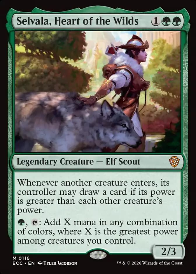Card image of Selvala, Heart of the Wilds