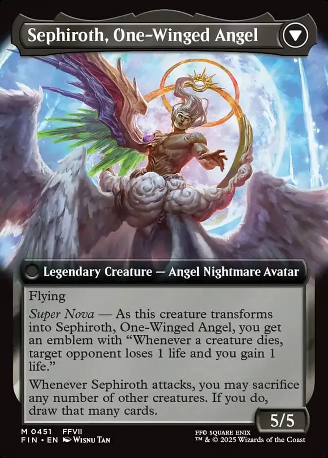 Card image of Sephiroth, Fabled SOLDIER / Sephiroth, One-Winged Angel
