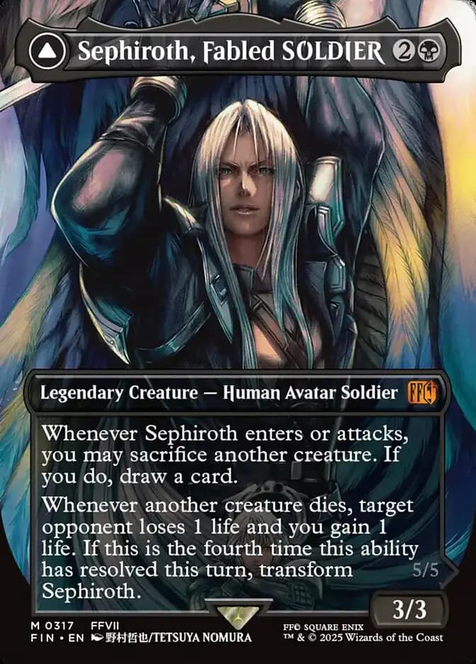 Card image of Sephiroth, Fabled SOLDIER / Sephiroth, One-Winged Angel