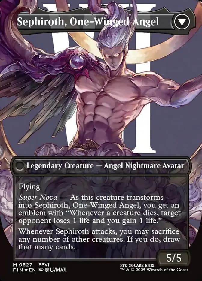 Card image of Sephiroth, Fabled SOLDIER / Sephiroth, One-Winged Angel
