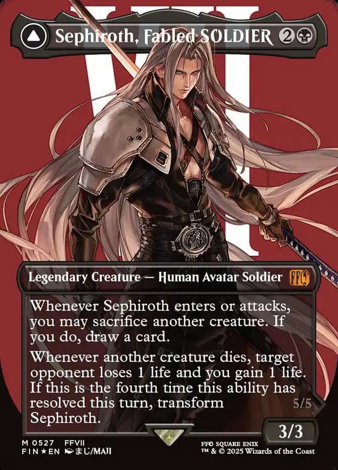 Card image of Sephiroth, Fabled SOLDIER / Sephiroth, One-Winged Angel