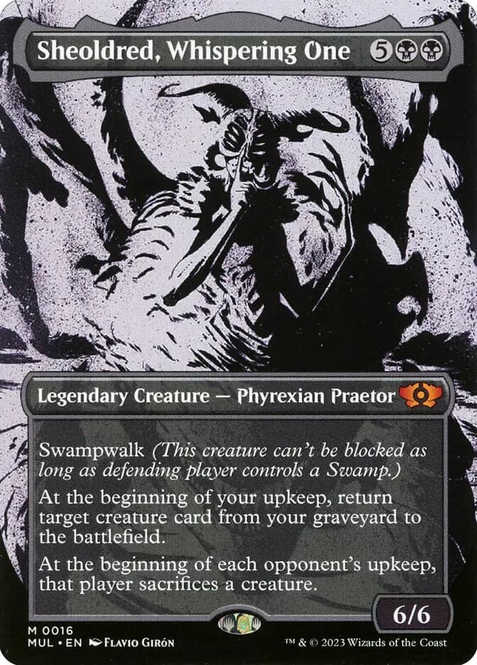 Card image of Sheoldred, Whispering One