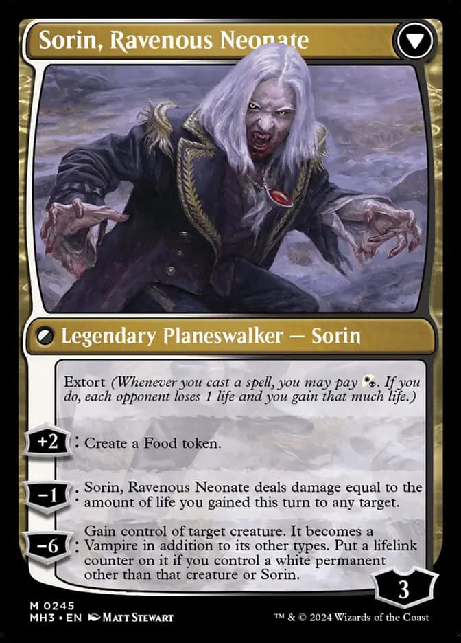 Card image of Sorin of House Markov / Sorin, Ravenous Neonate