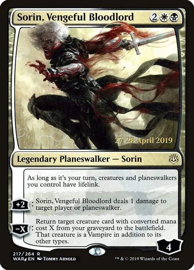 Card image of Sorin, Vengeful Bloodlord