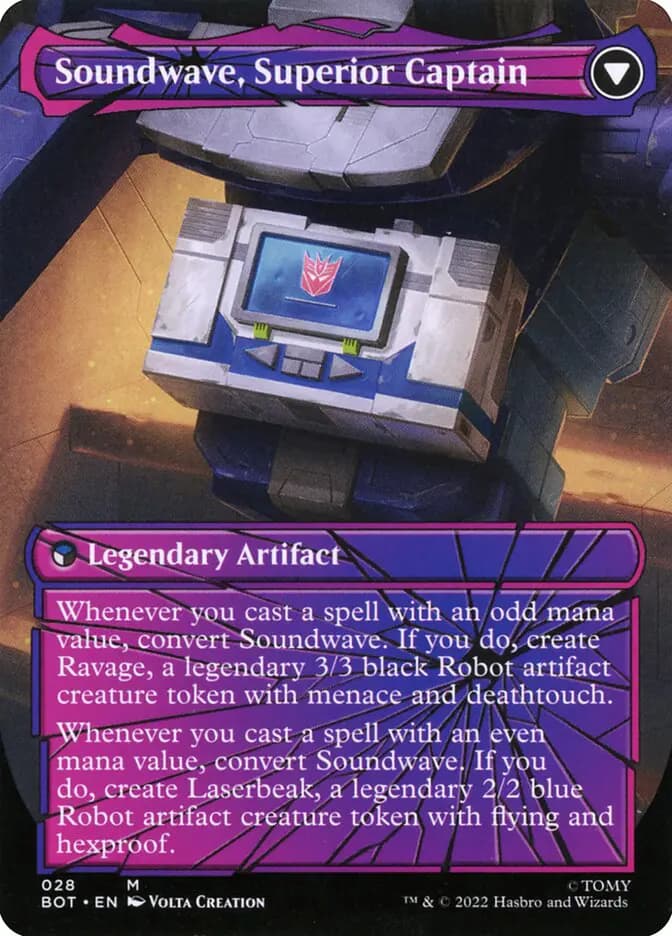 Card image of Soundwave, Sonic Spy / Soundwave, Superior Captain