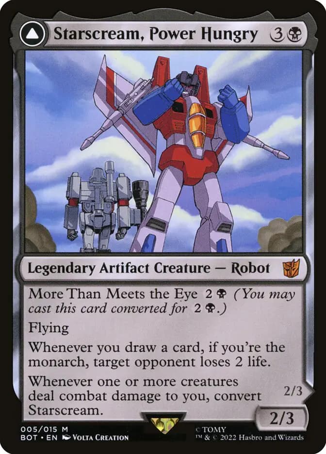 Card image of Starscream, Power Hungry / Starscream, Seeker Leader