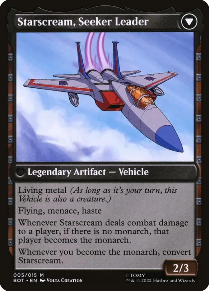 Card image of Starscream, Power Hungry / Starscream, Seeker Leader
