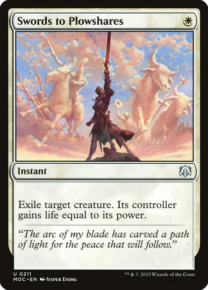Card image of Swords to Plowshares