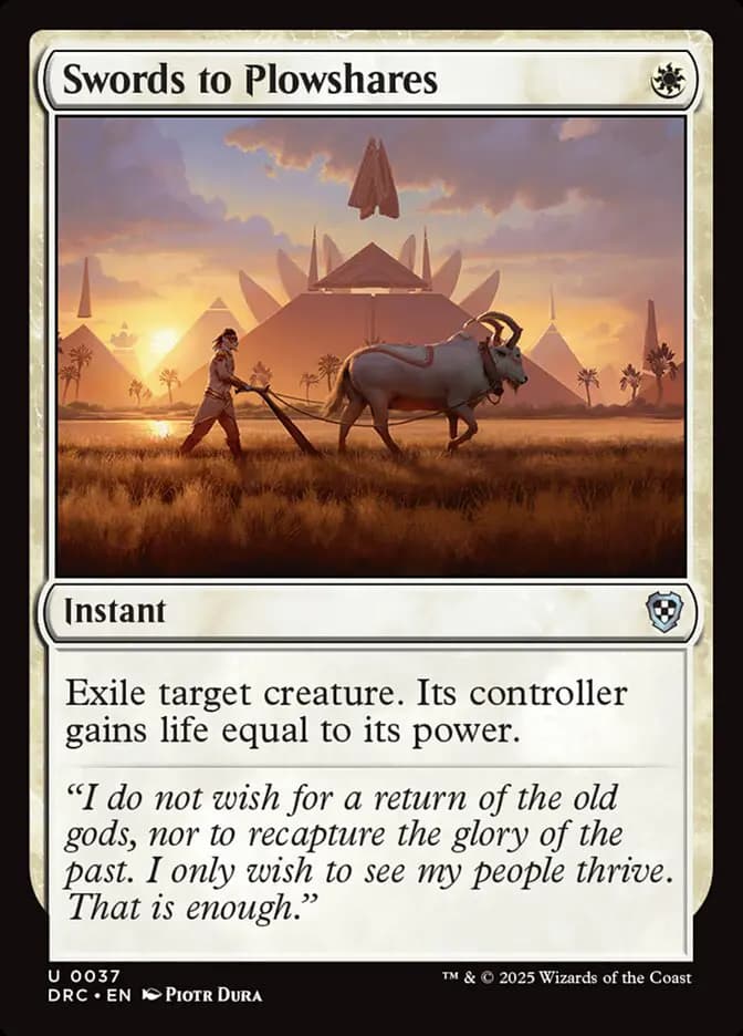 Card image of Swords to Plowshares