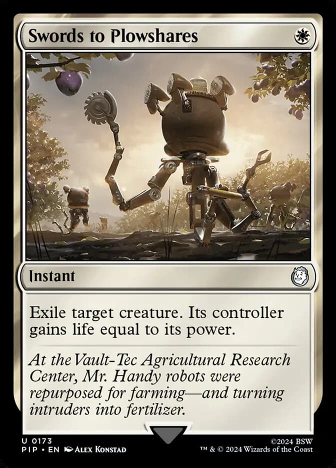 swords to plowshares mtg card - Single The Gathering Swords to Plowshares (Fallout) #173
