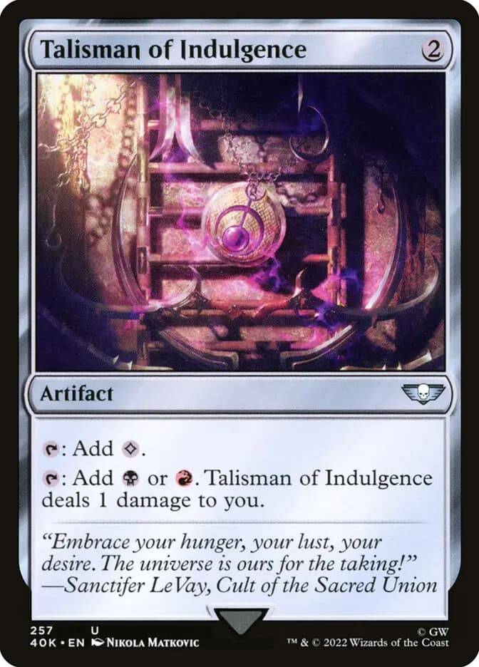 Card image of Talisman of Indulgence