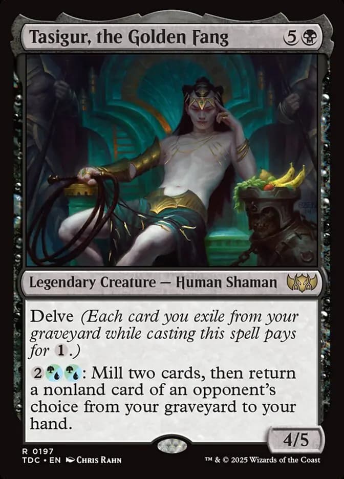 Card image of Tasigur, the Golden Fang