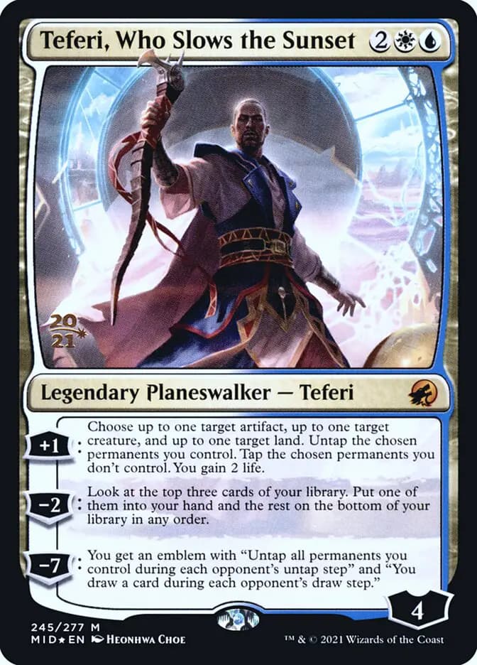 Card image of Teferi, Who Slows the Sunset