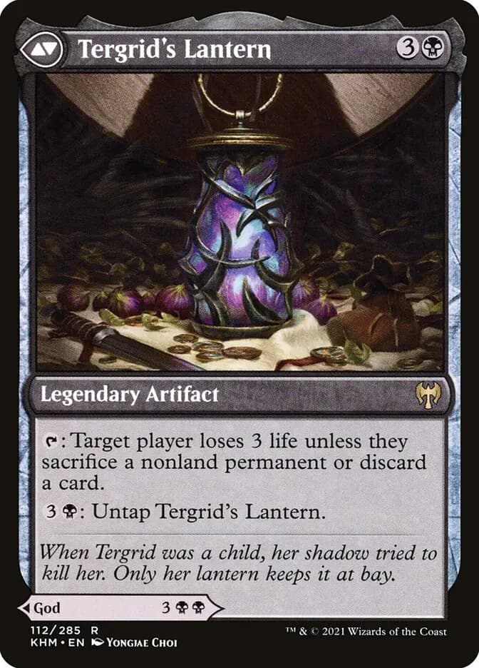 Card image of Tergrid, God of Fright / Tergrid's Lantern