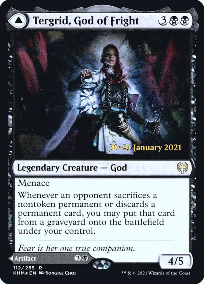 Card image of Tergrid, God of Fright / Tergrid's Lantern