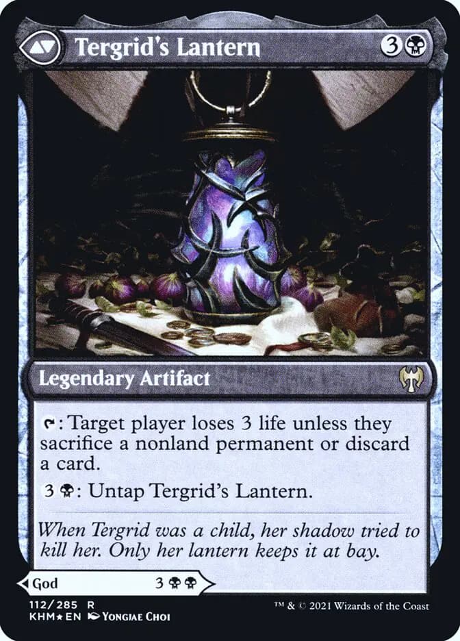 Card image of Tergrid, God of Fright / Tergrid's Lantern
