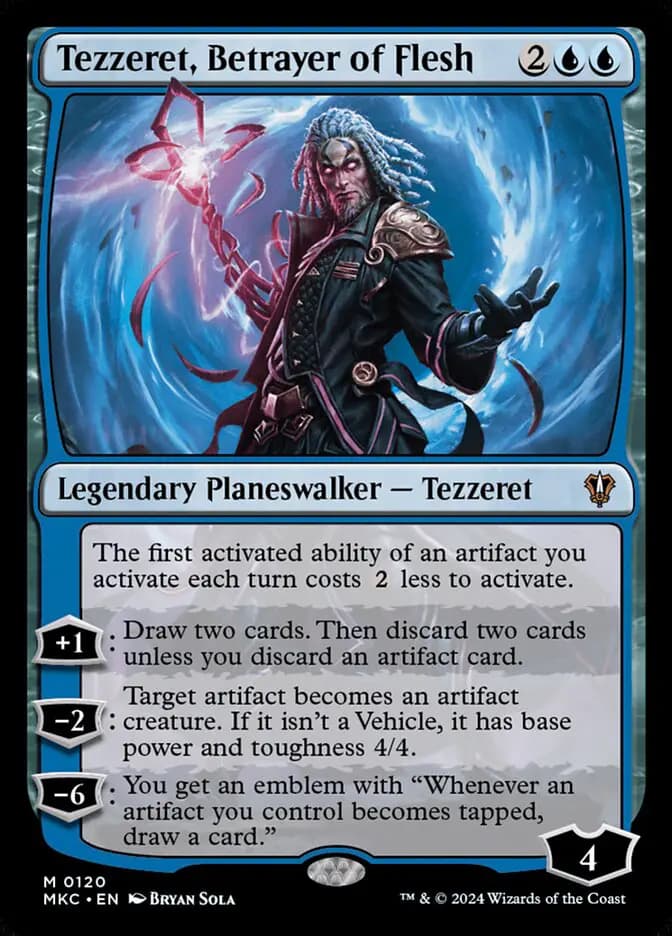 Card image of Tezzeret, Betrayer of Flesh