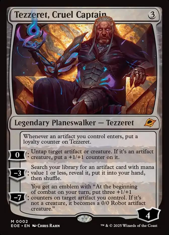Card image of Tezzeret, Cruel Captain