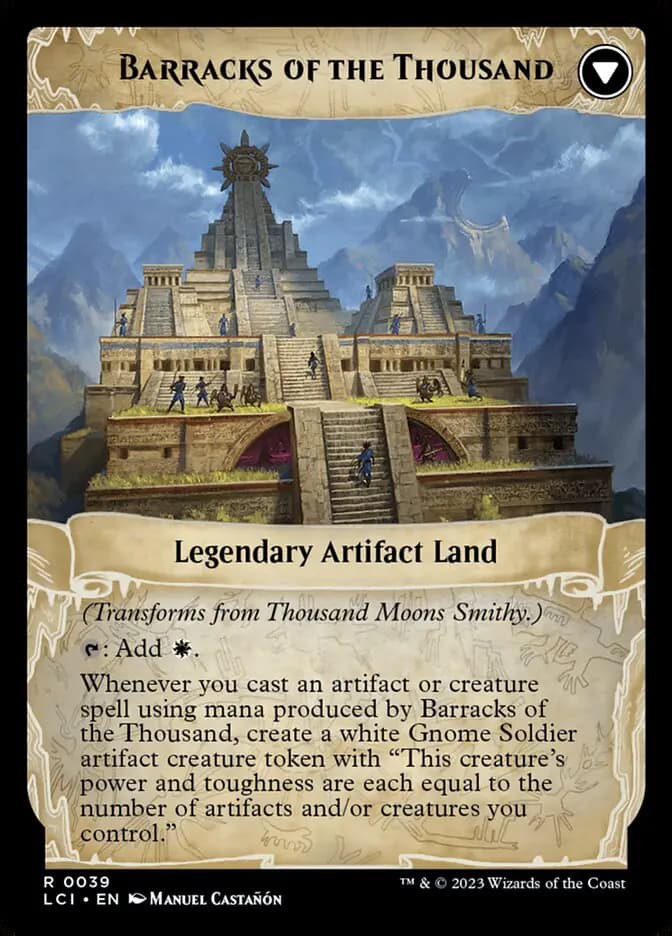 Card image of Thousand Moons Smithy / Barracks of the Thousand